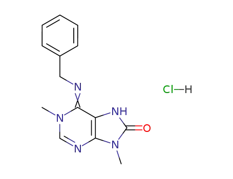 1,6,7,9-tetrahydro-1,9-dimethyl-6-<(phenylmethyl)imino>-8H-purin-8-one hydrochloride