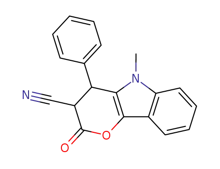3-cyano-2,3-dihydro-3-oxo-4-phenylpyrano<3,2-b>-N-methylindole