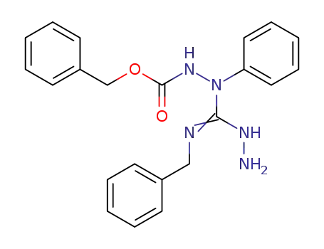 Molecular Structure of 88104-50-1 (Hydrazinecarboxylic acid,
2-[hydrazino[(phenylmethyl)imino]methyl]-2-phenyl-, phenylmethyl ester)