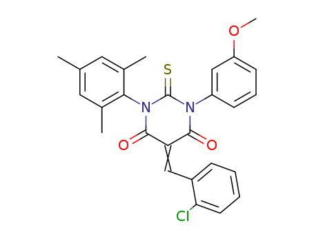 4,6(1H,5H)-PYRIMIDINEDIONE,DIHYDRO-5-((2-CHLOROPHENYL)METHYLENE)-1-(3 -METHOXYPHENYL)-2-THIOXO-3-(2,4,6-TRIMETHYLPHENYL)-