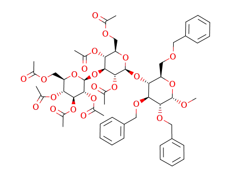 methyl O-(tetra-O-acetyl-β-D-glucopyranosyl)-(1->3)-O-(tri-O-acetyl-β-D-glucopyranosyl)-(1->4)-tri-O-benzyl-α-D-glucopyranoside