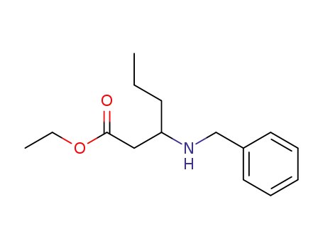 Molecular Structure of 134455-46-2 (Hexanoic acid, 3-[(phenylmethyl)amino]-, ethyl ester)