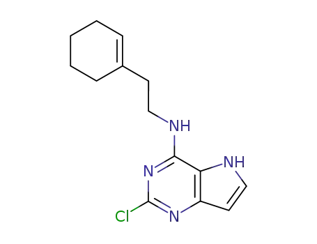 Molecular Structure of 114684-94-5 (2-chloro-N-(2-cyclohex-1-en-1-ylethyl)-5H-pyrrolo[3,2-d]pyrimidin-4-amine)