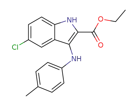 Molecular Structure of 116931-03-4 (ethyl 3-(p-methylanilino)indole-2-carboxylate)