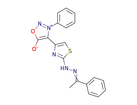 Molecular Structure of 155812-15-0 (Acetophenone hydrazone of 4-(2-hydrazino-4-thiazolyl)-3-phenylsydnone)