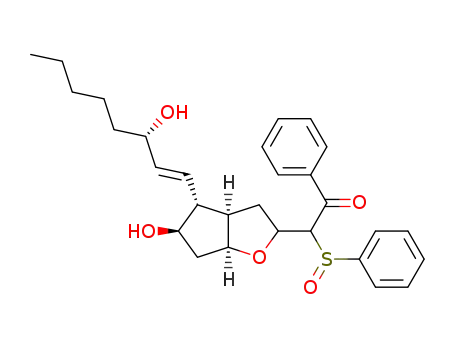 2-Benzenesulfinyl-2-[(3aR,4R,5R,6aS)-5-hydroxy-4-((E)-(S)-3-hydroxy-oct-1-enyl)-hexahydro-cyclopenta[b]furan-2-yl]-1-phenyl-ethanone