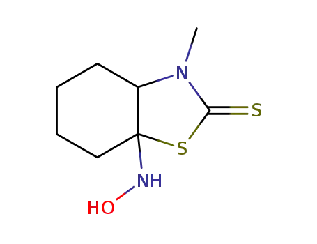 Molecular Structure of 106684-96-2 (2(3H)-Benzothiazolethione, hexahydro-7a-(hydroxyamino)-3-methyl-)