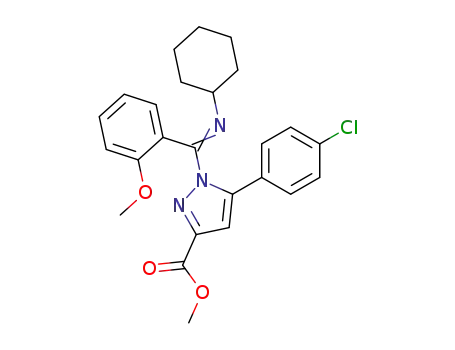 5-(4-Chloro-phenyl)-1-[[(Z)-cyclohexylimino]-(2-methoxy-phenyl)-methyl]-1H-pyrazole-3-carboxylic acid methyl ester