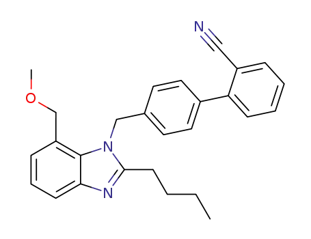 Molecular Structure of 136304-66-0 (2-butyl-1-<(2'-cyanobiphenyl-4-yl)methyl>-7-(methoxymethyl)-1H-benzimidazole)