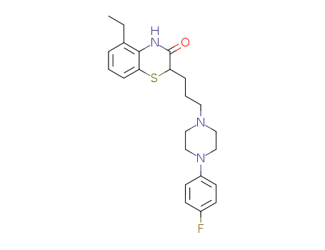 Molecular Structure of 139331-50-3 (2H-1,4-Benzothiazin-3(4H)-one,
5-ethyl-2-[3-[4-(4-fluorophenyl)-1-piperazinyl]propyl]-)