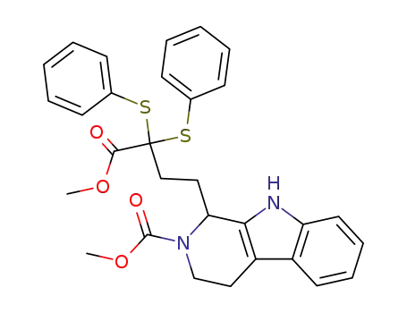 1-(3-Methoxycarbonyl-3,3-bis-phenylsulfanyl-propyl)-1,3,4,9-tetrahydro-β-carboline-2-carboxylic acid methyl ester