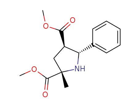 Molecular Structure of 75984-50-8 (dimethyl 2-methyl-c-5-phenyl-r-2,c-4-pyrrolidine-dicarboxylate)