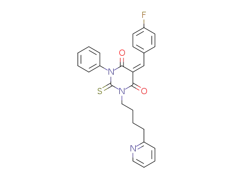 5-[1-(4-Fluoro-phenyl)-meth-(Z)-ylidene]-1-phenyl-3-(4-pyridin-2-yl-butyl)-2-thioxo-dihydro-pyrimidine-4,6-dione