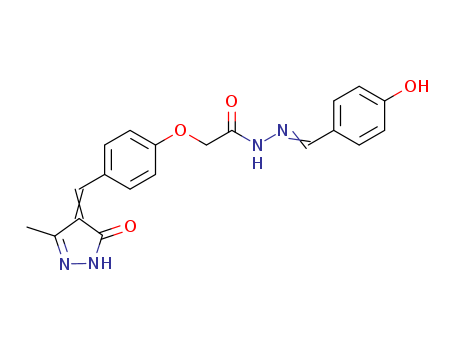 Molecular Structure of 107044-92-8 (Acetic acid,2-[4-[(1,5-dihydro-3-methyl-5-oxo-4H-pyrazol-4-ylidene)methyl]phenoxy]-,2-[(4-hydroxyphenyl)methylene]hydrazide)