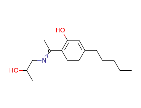 Molecular Structure of 129679-24-9 (2-{1-[(E)-2-Hydroxy-propylimino]-ethyl}-5-pentyl-phenol)