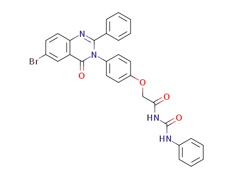Molecular Structure of 84325-83-7 (1-{2-[4-(6-Bromo-4-oxo-2-phenyl-4H-quinazolin-3-yl)-phenoxy]-acetyl}-3-phenyl-urea)