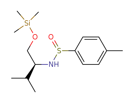 4-Methyl-benzenesulfinic acid ((S)-2-methyl-1-trimethylsilanyloxymethyl-propyl)-amide