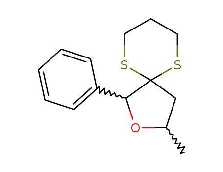 Molecular Structure of 412299-72-0 (3-Methyl-1-phenyl-2-oxa-6,10-dithia-spiro[4.5]decane)