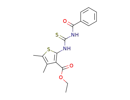 Molecular Structure of 53162-53-1 (ethyl 4,5-dimethyl-2-(3-benzoylthioureido)-3-thiophenecarboxylate)