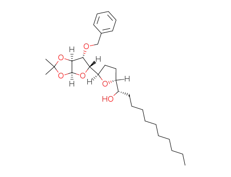 (S)-1-[(2S,5R)-5-((3aS,5S,6R,6aS)-6-Benzyloxy-2,2-dimethyl-tetrahydro-furo[2,3-d][1,3]dioxol-5-yl)-tetrahydro-furan-2-yl]-undecan-1-ol