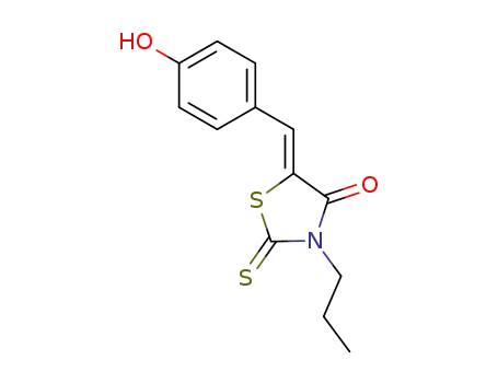 Molecular Structure of 93959-13-8 (4-Thiazolidinone, 5-[(4-hydroxyphenyl)methylene]-3-propyl-2-thioxo-)