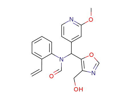 Molecular Structure of 123148-75-4 (N-[(4-Hydroxymethyl-oxazol-5-yl)-(2-methoxy-pyridin-4-yl)-methyl]-N-(2-vinyl-phenyl)-formamide)