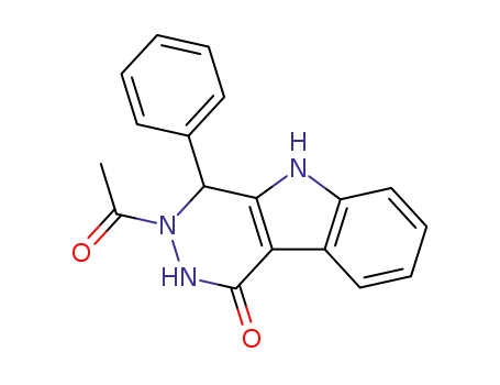 Molecular Structure of 74840-76-9 (3-acetyl-4-phenyl-2,3,4,5-tetrahydro-1H-pyridazino[4,5-b]indol-1-one)