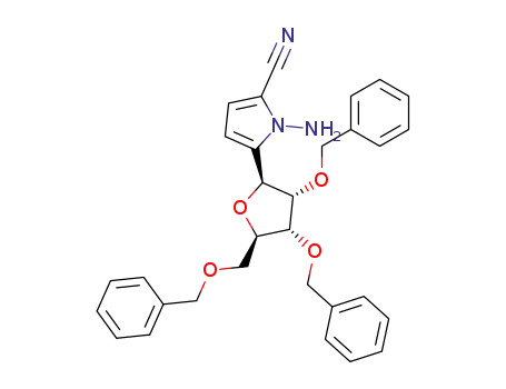 1-Amino-5-((2S,3S,4R,5R)-3,4-bis-benzyloxy-5-benzyloxymethyl-tetrahydro-furan-2-yl)-1H-pyrrole-2-carbonitrile