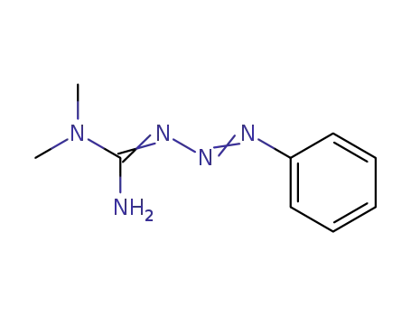 Molecular Structure of 82217-03-6 (1-Triazene-1-carboximidamide, N,N-dimethyl-3-phenyl-)