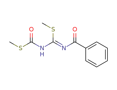 Molecular Structure of 79340-34-4 (Carbamothioic acid, [(benzoylamino)(methylthio)methylene]-, S-methyl e ster)