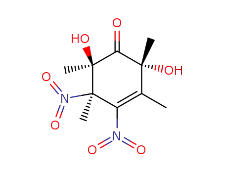 r-2,t-6-dihydroxy-2,3,5,6-tetramethyl-4,t-5-dinitrocyclohex-3-enone