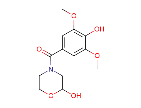 Molecular Structure of 76534-61-7 (2-Morpholinol, 4-(4-hydroxy-3,5-dimethoxybenzoyl)-)