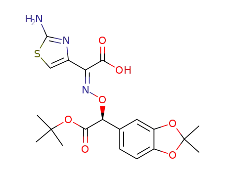 2-(2-amino-4-thiazolyl)-2-<(Z)-<(S)-t-butoxycarbonyl(3,4-O-isopropylidenedioxyphenyl)methyl>oxyimino>acetic acid