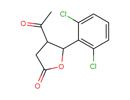 Molecular Structure of 83144-16-5 (4-acetyl-5-(2,6-dichlorophenyl)dihydrofuran-2(3H)-one)