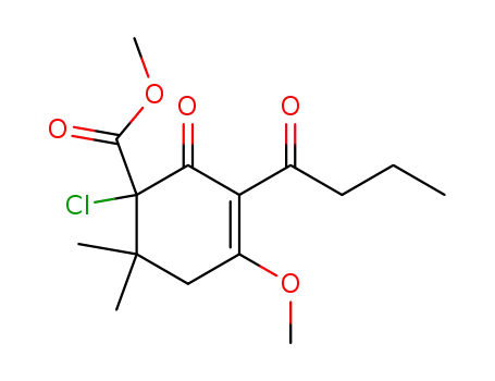2-butyryl-5,5-dimethyl-3-methoxy-6-methoxycarbonyl-6-chloro-2-cyclohexen-1-one