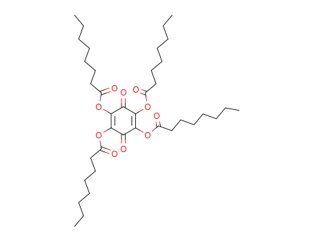 Molecular Structure of 3642-68-0 (tetrahydroxy-p-benzoquinone tetraoctanoate)