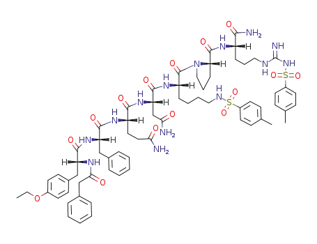 Molecular Structure of 129520-76-9 (1-phenylacetyl-D-Tyr(Et)-Phe-Gln-Asn-Lys(Tos)-Pro-Arg(Tos)-NH<sub>2</sub>)