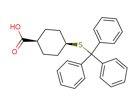 Cyclohexanecarboxylic acid, 4-[(triphenylmethyl)thio]-, cis-