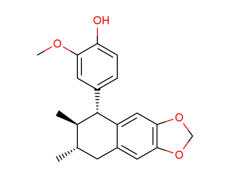 2-Methoxy-4-[(5S)-5,6,7,8-tetrahydro-6β,7α-dimethylnaphtho[2,3-d]-1,3-dioxol-5α-yl]phenol