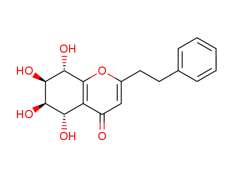 Molecular Structure of 69809-22-9 ((5S)-5,6,7,8-Tetrahydro-5α,6β,7β,8α-tetrahydroxy-2-(2-phenylethyl)-4H-1-benzopyran-4-one)