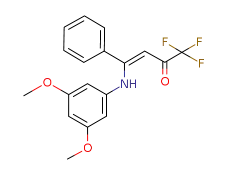Molecular Structure of 129633-19-8 ((Z)-4-(3,5-Dimethoxy-phenylamino)-1,1,1-trifluoro-4-phenyl-but-3-en-2-one)