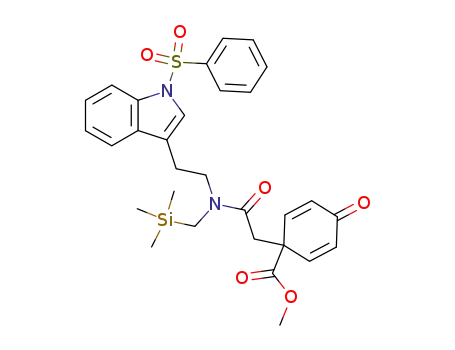 1-({[2-(1-Benzenesulfonyl-1H-indol-3-yl)-ethyl]-trimethylsilanylmethyl-carbamoyl}-methyl)-4-oxo-cyclohexa-2,5-dienecarboxylic acid methyl ester