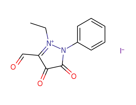 1H-Pyrazolium, 2-ethyl-3-formyl-4,5-dihydro-4,5-dioxo-1-phenyl-, iodide