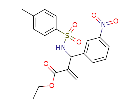 Molecular Structure of 94771-86-5 (Benzenepropanoic acid,
a-methylene-b-[[(4-methylphenyl)sulfonyl]amino]-3-nitro-, ethyl ester)