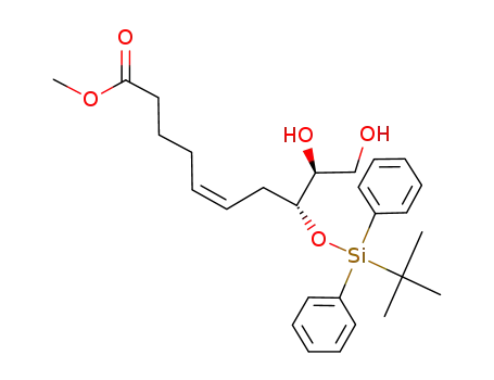 Molecular Structure of 93292-48-9 ((Z)-(8R,9S)-8-(tert-Butyl-diphenyl-silanyloxy)-9,10-dihydroxy-dec-5-enoic acid methyl ester)