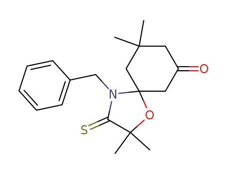 1-Oxa-4-azaspiro[4.5]decan-7-one,
2,2,9,9-tetramethyl-4-(phenylmethyl)-3-thioxo-