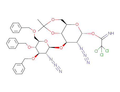 O-<2-Azido-3-O-(2-azido-3,4,6-tri-O-benzyl-2-desoxy-β-D-glucopyranosyl)-2-desoxy-4,6-O-isopropyliden-α-D-glucopyranosyl>-trichloracetimidat