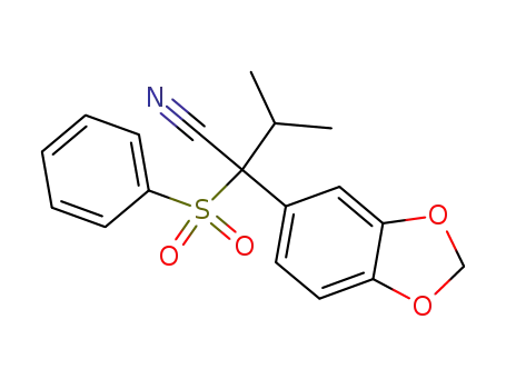 2-Benzenesulfonyl-2-benzo[1,3]dioxol-5-yl-3-methyl-butyronitrile