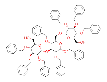 {(2R,3R,4S,5R,6R)-3,4,5-Tris-benzyloxy-6-[(2S,3R,4S,5R,6R)-2,3,5-tris-benzyloxy-6-((2S,3R,4S,5R,6R)-3,4,5-tris-benzyloxy-6-hydroxymethyl-tetrahydro-pyran-2-yloxymethyl)-tetrahydro-pyran-4-yloxy]-tetrahydro-pyran-2-yl}-methanol