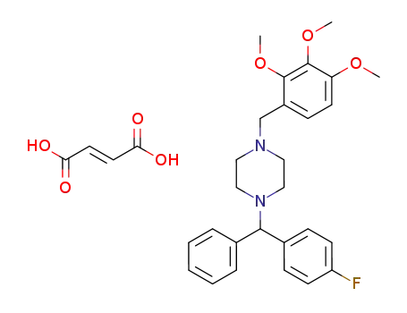 Molecular Structure of 101477-51-4 (1-[(4-fluorophenyl)(phenyl)methyl]-4-(2,3,4-trimethoxybenzyl)piperazine (2E)-but-2-enedioate)